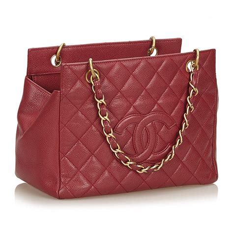 chanel medium red caviar|Handbags & Bags .